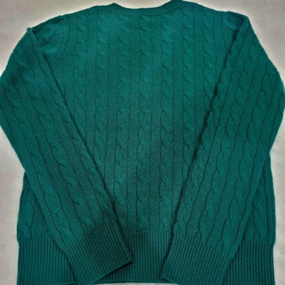 NWT Vineyard Vines Cashmere Cable Knit Sweater Green Medium/Small - Picture 5 of 8